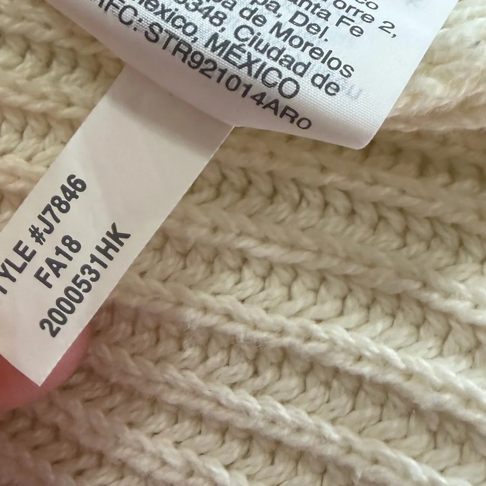 J. Crew Cotton Ribbed Open Front Sweater Cardigan - Cream
